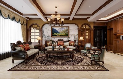 美式客餐厅3D模型下载